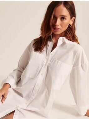 NWT Abercrombie & Fitch White Button Down Oversized White Shirt